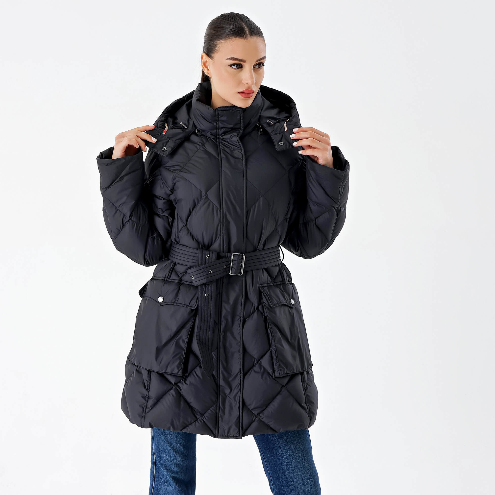 Burberry - Black Quilted Nylon Long Hooded Coat